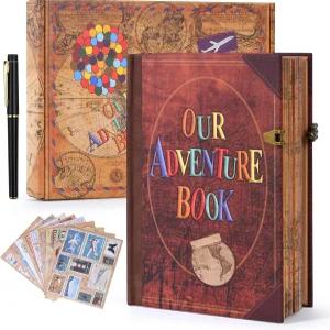 우리 어드벤처북 여행 일기 스크랩북 - 164페이지 8.2 * 5.9인치 빈티지 3D 엠보싱 사진 앨범 및 커플을
