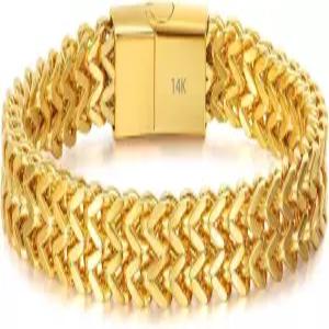 18K 골드 남성 힙합 쿠바 체인 솔리드 14K 메시 팔찌 아버지의 날 생일 크리스마스 선물