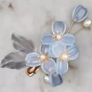 여성 사계절 화려한 꽃 진주 헤어핀