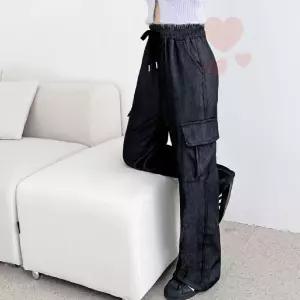 여자 기모 카고팬츠 방한 와이드 30대 대학생 겨울 20대