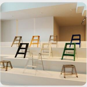 폴딩 가정용 3단 A형사다리 안전 가정용3단사다리 허니 투명 컬러 이중 사무실용