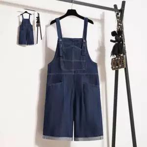 (제스트)디자인 데일리룩 캐주얼한 멜빵 점프수트 반바지 데님