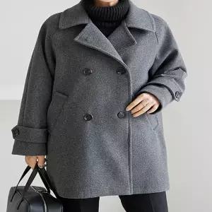 김여사 [빅사이즈](겨울신상)(~110) 클래식 투버튼 하프코트 5CT512109