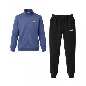 푸마 PUMA 에센셜 폴리스 기모 스웨트 트랙수트 남성 트레이닝 세트 운동복 런닝복 인디고 블랙 688175-80