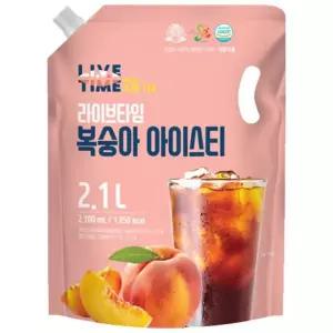 군것질대용 태웅식품 라이브타임 복숭아아이스티 '카페에서 마시던 상큼한 복숭아맛 과일음료' '1L로는 부