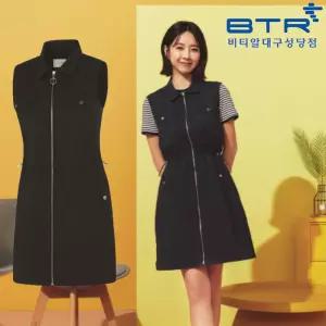 비티알 여성 봄가을 허리스트링 롱기장 집업조끼 BVV7856W 아가사