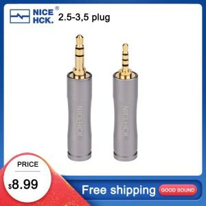 NiceHCK HIFI 이어폰 어댑터 플러그 4.4mm 암-3.5mm 2.5mm 수 와이어 커넥터 금도금 오디오 잭 버드 액세서
