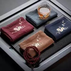 부드러운 흡수 면 티타올 빈티지 스타일 다도 받침용 소품 (WFKI3L3)