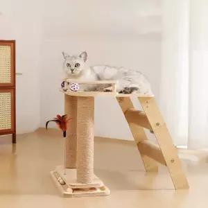튼튼한 고양이 캣타워 다묘용 전망대 사다리형 사냥놀이 캣타워 중형스크래처