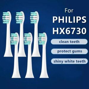 필립스 HX6730 교체 칫솔 헤드 용 4/8/12/16PCS 소닉 전기 진공 DuPon 칫솔 부드러운 강모 브러시 헤드
