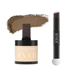 세비치 헤어라인 파우더 10g 브러시 즉시 모발에도움 및 얇아짐 & 회색 48H 방수 루트 터치업 암 남성용 천연 헤어 섀도우 토퍼 1박스 = 2.5박스 연한 갈색
