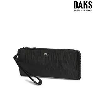 [닥스] DBWA6E161BK 블랙 패턴 소가죽 지퍼장지갑 DBWA6E161