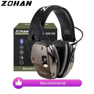 ZOHAN 5.0 Bluetooth 전자 전술 슈팅 귀마개 청력 보호 사냥 사격 범위 소음 방지 사운드 증폭