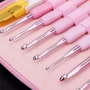 핑크 391SZE79 코바늘세트 뜨개질 도구 사용 레이스용 완구