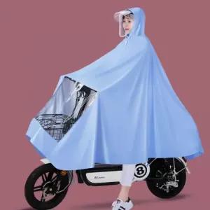 전기자전거 우비 롱 코트형 투명창 헬멧형