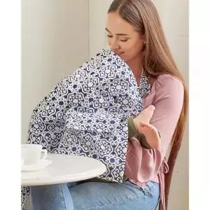 모유 수유 커버 앞치마 어울리는 여행 가방 포함 360° 완벽한 프라이버시 다마스크 블루 846180