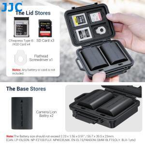 JJC JBC-K2CBS 메모리 카드 및 배터리 보관 케이스 (SD 3개 CFe B 2개용) 후지필름 NP-W235 니콘 EN-EL15