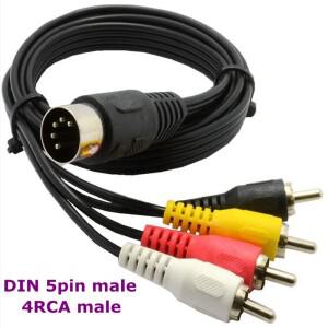 5Pin DIN Male MIDI 케이블-4 RCA Female 플러그 Naim 쿼드 스테레오 시스템 호환  오디오 5핀  0.5m