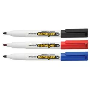 모나미 굵은 글씨 지워지지 않는 낱색 유성 네임 펜 12자루 세트 검정 유리 금속 사인펜 삼색 3색 검정색