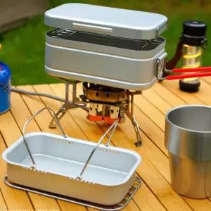 다용도 알루미늄 반합 풀세트 a152캠핑도구 감성 코펠 사각 식기 야외식기