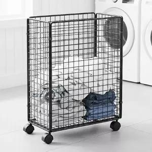 이동식 빨래 세탁 보관 수납 접이식 철제 바구니물바구니 햄퍼 물함 보관함 통풍 분리수거망 망사함