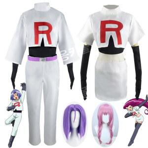 로켓단 코스프레 로사 커플 할로윈 가발 로이 분장 XS 포켓몬 졸업사진