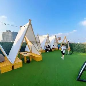 삼각텐트 몽골 야외 단독형 캠핑 감성형 하우스 글래핑장 카페 펜션 바베큐장