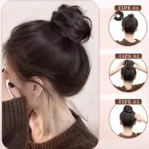 핏픽 만두핀 똥머리 가발 당고머리 부분가발 올림머리 (KYR-WFI7S1L)