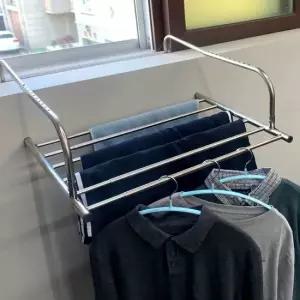 길이조절 스텐 창틀 걸이 빨래 건조대 벽걸이형 미니 창틀 건조대 빨랫대