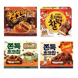 초코파이 찰떡 215g1개+찰떡쿠키 호떡 215g1개+쫀득 초코칩 커피 200g1개+쫀득 칩 240g1개