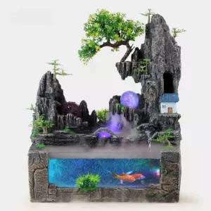 실내 연못 폭포 조명 소형 인공폭포 미니 분수대 실내연못 인공 대형 거실 사무실 야외