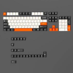 128키 버닝 잉크 오렌지 더블 샷 PBT 키캡 체리 프로파일 키보드 게이트론 MX 스위치용 기계식