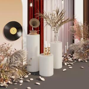 결혼 축하 및 제안을 위한 빛나는 접이식 종이 디저트 테이블; 독특한 로마 기둥 경로 가이드