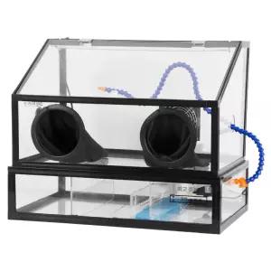 유엔에이트 가정용집진기 방진박스 샌드블라스트 연마커버 투명 아크릴 조각작업대 세공 연삭