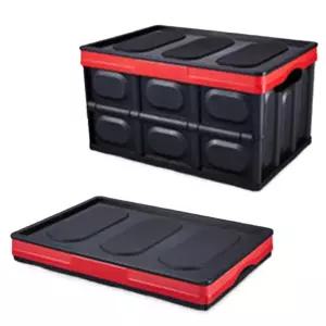 트렁크 정리함 접이식 적층식 뚜껑 덮개 플라스틱 박스 바구니 SUV 자동차 수납함