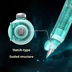 클릭텍 푸시 액션 만년필 블루 잉크 5개의 리필 포함 접이식 펜