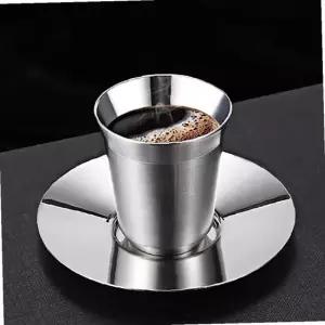 스테인리스 커피잔세트 이중 80ml 야외 내식성