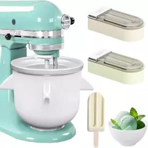 키친에이드 스탠드 믹서용 스크림 메이커 부착물 4.5Qt 이상 믹서와 호환되는 2쿼터 볼 얼리갓의 냉동