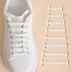 고무줄신발끈 16개 신발 끈 운동화 실리콘 스트레치 남여 패션 타이 고무 밴드