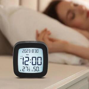 백라이트 배터리 작동 LED 알람 시계 디스플레이 온도 습도 모니터 가정용 사무실 학교 홈 데코