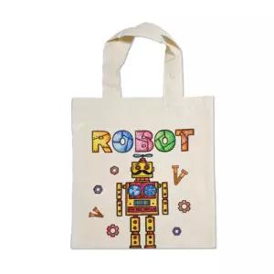 키즈카페 어린이 미술활동 로보트 그림 에코백 색칠하기 학생 역할 창의력 공작놀이