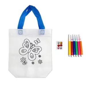 10인용 부직포가방 색칠하기 간식가방 만들기 미술시간 사회성 7세아이 유치원교구