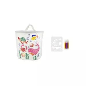 스탠실 꾸미기 장난감 정리바구니 색칠도구세트 여자아이 미술수업 손근육 사회성