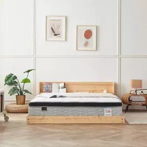 파로마 네오 리브 편백 원목 저상형 LED 침대프레임 PVC깔판 Q NES1798