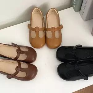 R59 여아 스트랩 슈즈 발이편한 데일리 라운드 플랫슈
