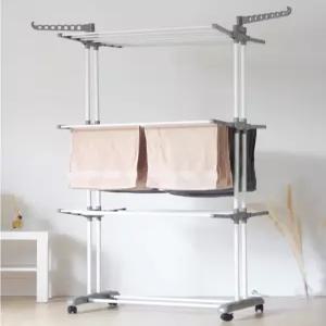 J2K 6단 빨래건조대 이동 접이식 실내 건조 베란다 거실