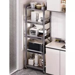 밥솥레일 선반 4단 전자렌지 삼층 오븐 거치대 슬라이딩 5단