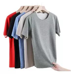 남성 기모 발열 반팔 티셔츠 두꺼운 이너웨어 심리스 내복 상의 가을 겨울