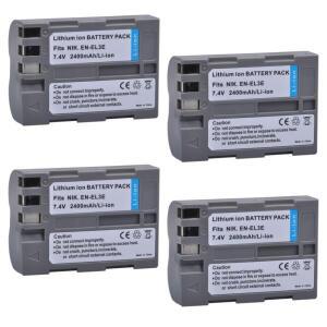 니콘 카메라 EN-EL3e 배터리, EN EL3e EL3a D300S D100 D200 D700 D70S D80 D90 D50 L50 액세서리, 2400mAh