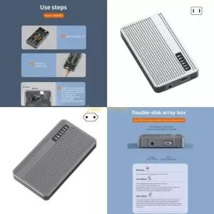 2의 디스크호환 LX0B 인클로저 알루미늄 M2 SSD 어레이 20Gbps 고속